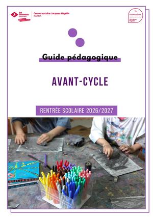 Guide Pédagogique Du Conservatoire De Pantin Avant Cycle 2026 2027