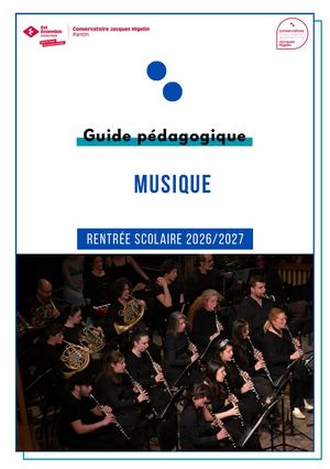 Guide Pédagogique Du Conservatoire De Pantin Musique 2026 2027
