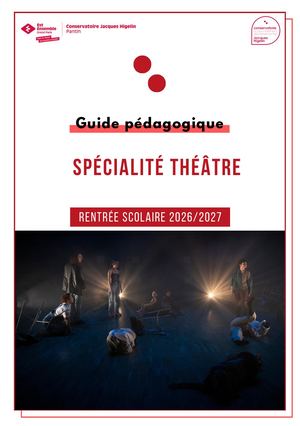 Guide Pédagogique Du Conservatoire De Pantin Specialite Theatre 2026 2027