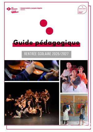 Guide Pédagogique Du Conservatoire De Pantin 2026 2027