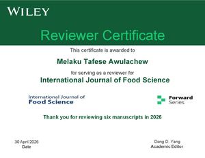 Reviewer Certificate Melaku Tafese Awulachew (1)