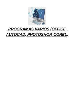 Programas Varios (Office, Autocad, Photoshop, Corel