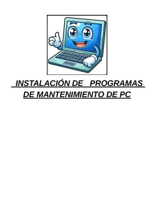Instalación De Programas De Mantenimiento De Pc