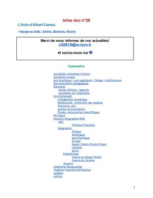 Infos Doc N°28 2025 2026