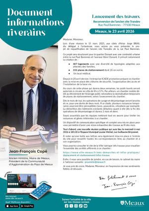 Lettre aux riverains : Reconversion de l’ancien site Trandev