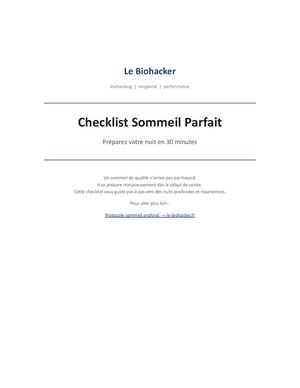 Checklist Sommeil Parfait | Le Biohacker