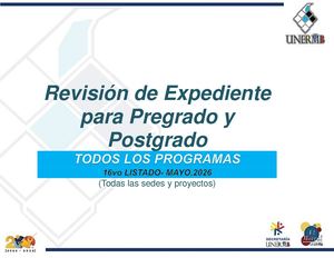 Revisión De Expedientes Todos Los Programas 16vo Mayo 2026