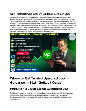Why Trusted Upwork Account Guidance Matters In 2026