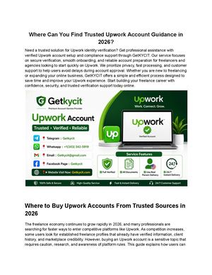 Where Can You Find Trusted Upwork Account Guidance In 2026