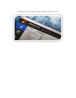 Instalación De Programas De Mantenimiento De