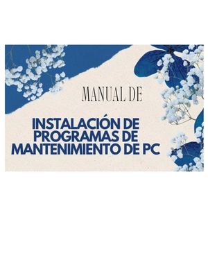 Manual de Instalación De Programas De Mantenimiento De Pc