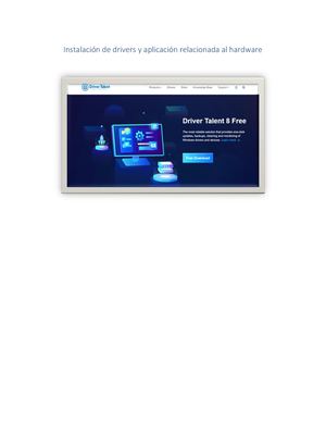 Instalación De Drivers Y Aplicación Relacionada Al Hardware