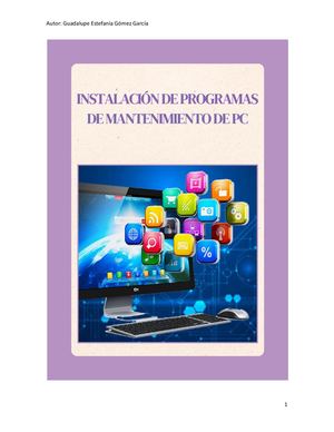 Instalación De Programas De Mantenimiento De Pc