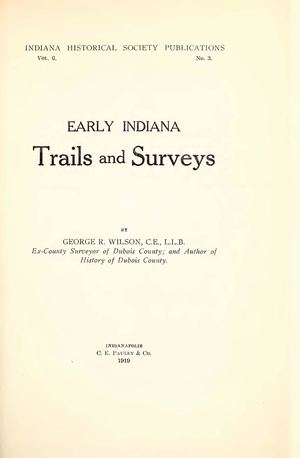 Early Indiana Trails And Surveys