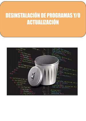 Desinstalacion De Programas Y O Actualizacion