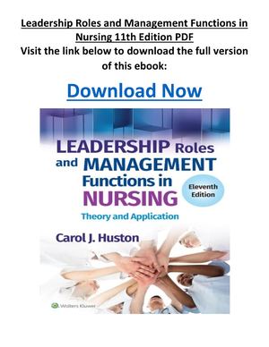 Leadership Roles And Management Functions In Nursing 11th Edition PDF