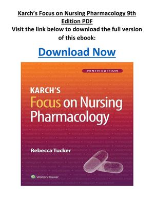 Karch’s Focus On Nursing Pharmacology 9th Edition PDF