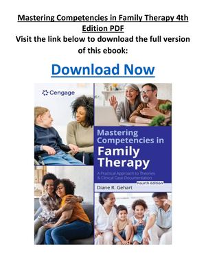 Mastering Competencies In Family Therapy 4th Edition PDF