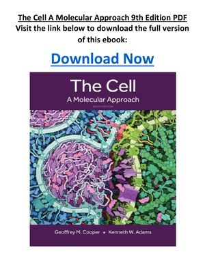 The Cell A Molecular Approach 9th Edition PDF