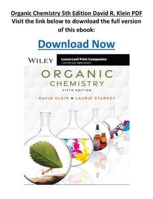 Organic Chemistry 5th Edition David R. Klein PDF