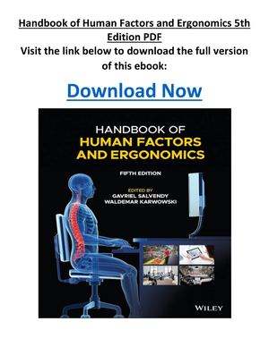 Handbook Of Human Factors And Ergonomics 5th Edition PDF