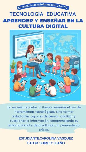 Tecnologia Educativa Aprender Y Enseñar En La Cultura Digital