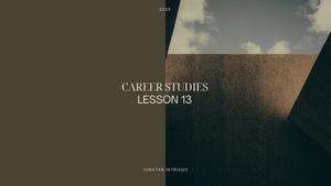 Lesson 13 Career