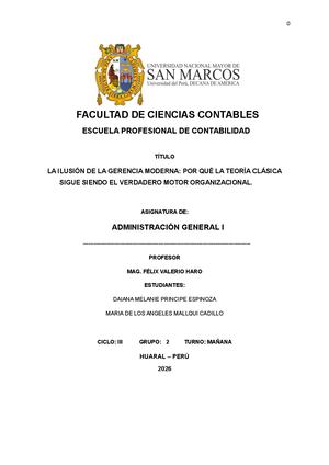 Informe De Administracion General