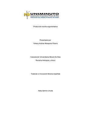 Producción Escrita Argumentativa la literatura española medieval sin analizar las relaciones entre territorio