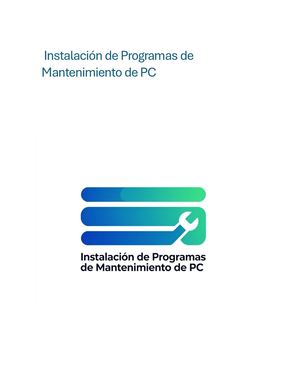 Instalación De Programas De Mantenimiento De Pc