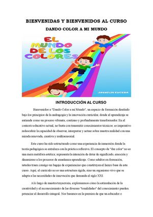 Introducción Al Curso Dando Color A Mi Mundo
