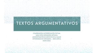 Textos Argumentativos Comprensión E Interpretación