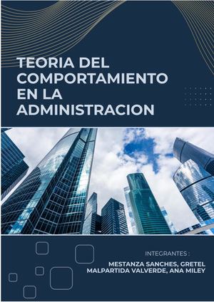 Teoria Del Comportamiento En Administracion 2026
