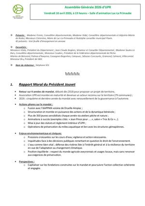 Cr Assemblée Générale Union Des Pêcheurs Ruténois 2026