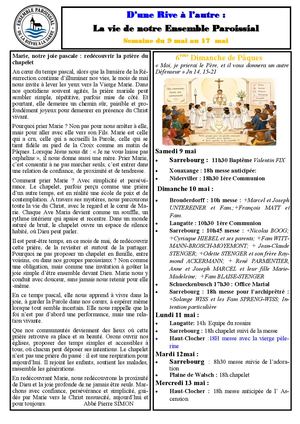 Bulletin Du 09 Au 17 Mai