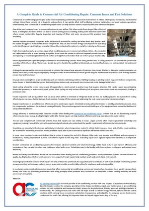 A Complete Guide To Commercial Air Conditioning Repair Common Issues And Fast Solutions