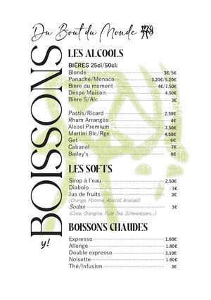 Carte Du Bar A5 Impression Essais 2026