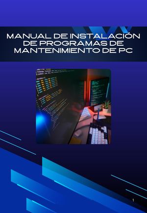 Manual De Instalación De Programas De Mantenimiento De Pc
