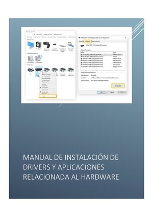 MANUAL DE INSTALACIÓN DE DRIVERS Y APLICACIONES RELACIONADAS AL HARDWARE
