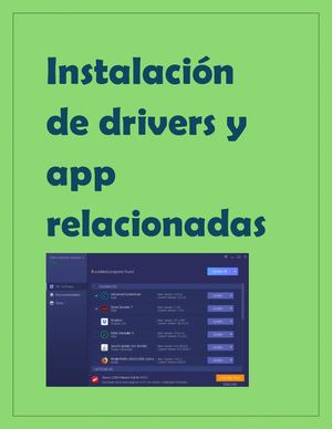 Manual De Instalación De Drivers Y Aplicaciones Relacionadas Al Hardware