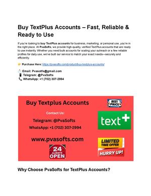 Buy Text Plus Accounts – Fast, Reliable & Ready To Use