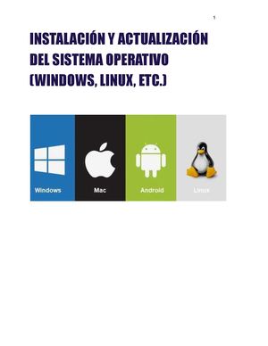 Instalación Y Actualización Del Sistema Operativo (Windows, Linux, Etc
