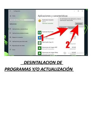Desintalacion Deprogramas Yo Actualización