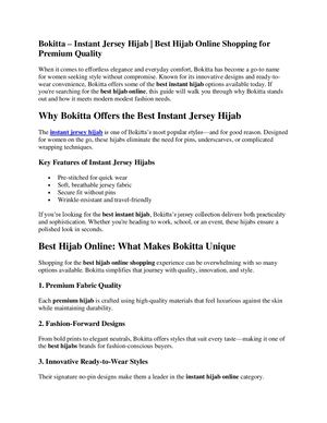 Bokitta - Instant Jersey Hijab | Best Hijab Online Shopping for Premium Quality