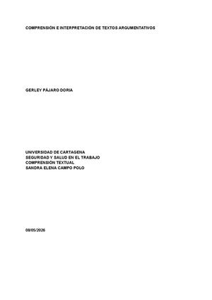 Comprensión E Interpretación De Textos Argumentativos