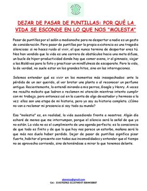 Dejar De Pasar De Puntillas