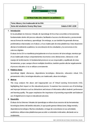 Ensayo Académico-Abuso y Uso Inadecuado de los EVA