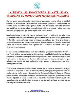 La Teoría Del Envoltorio