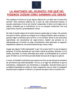 La Anatomía Del Silencio