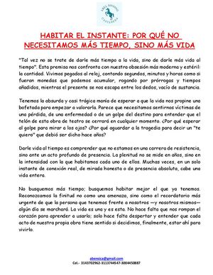 Habitar El Instante
